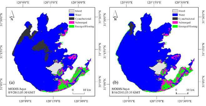 太湖藍藻水華和水生植被的MODIS衛(wèi)星同步遙感監(jiān)測方法研究獲進展